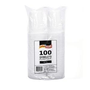 100 gobelets réutilisables - 20 cl - Blanc