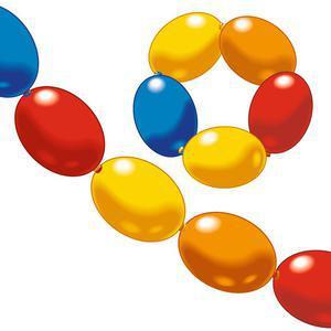 Lot de 8 ballons guirlande - Latex - 22 x 15,5 x 2,5 cm - Multicolore
