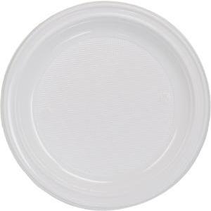 Lot de 50 assiettes en plastique - 20,5 cm - Polystyrène - Blanc