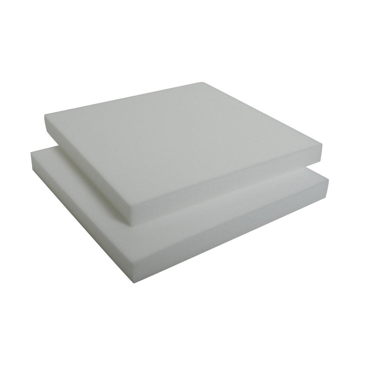 Les 2 galettes carrés pour confection - Mousse polyester - 38 x 38 x 4 cm - Blanc