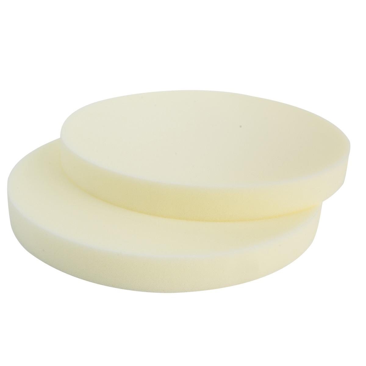 Les 2 galettes rondes pour confection - Mousse polyéther - Diamètre 38 cm - Blanc