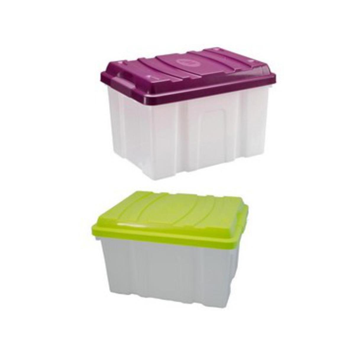 Box de rangement en plastique - 30 litres - Différents coloris