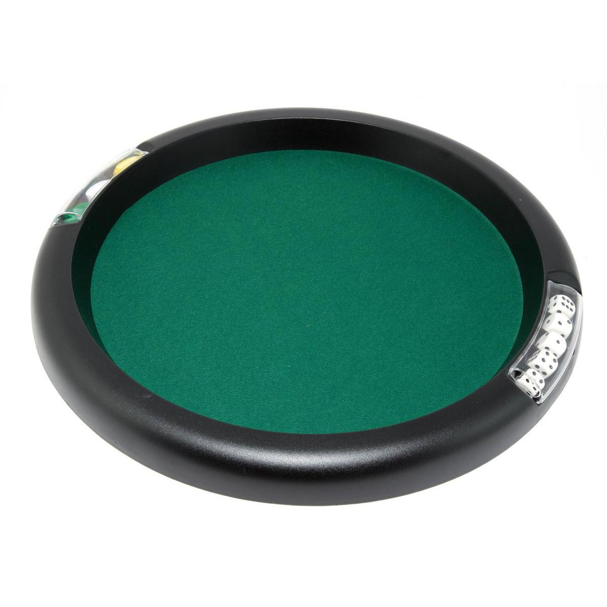 Piste à dés - Feutre et plastique - Diamètre 33 cm - Vert et noir