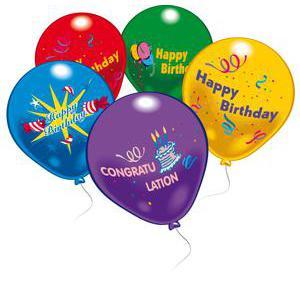 Lot de 10 ballons Happy Birthday - Latex - 25 cm - Multicolore
