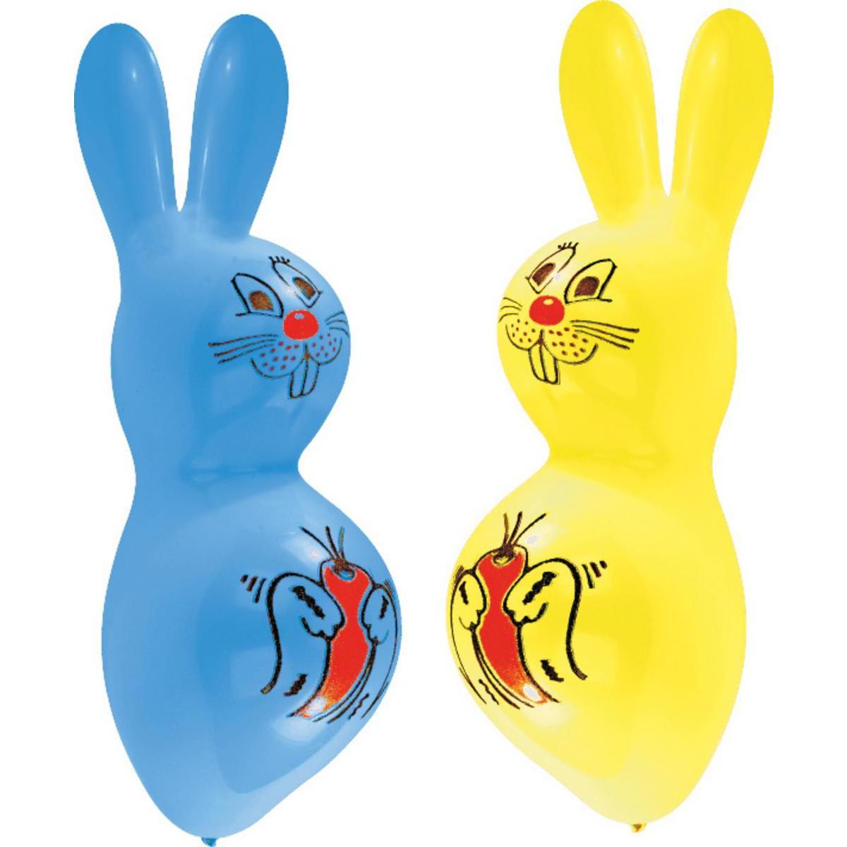 Lot de 2 ballons lapins - Latex - 45 cm - Multicolore