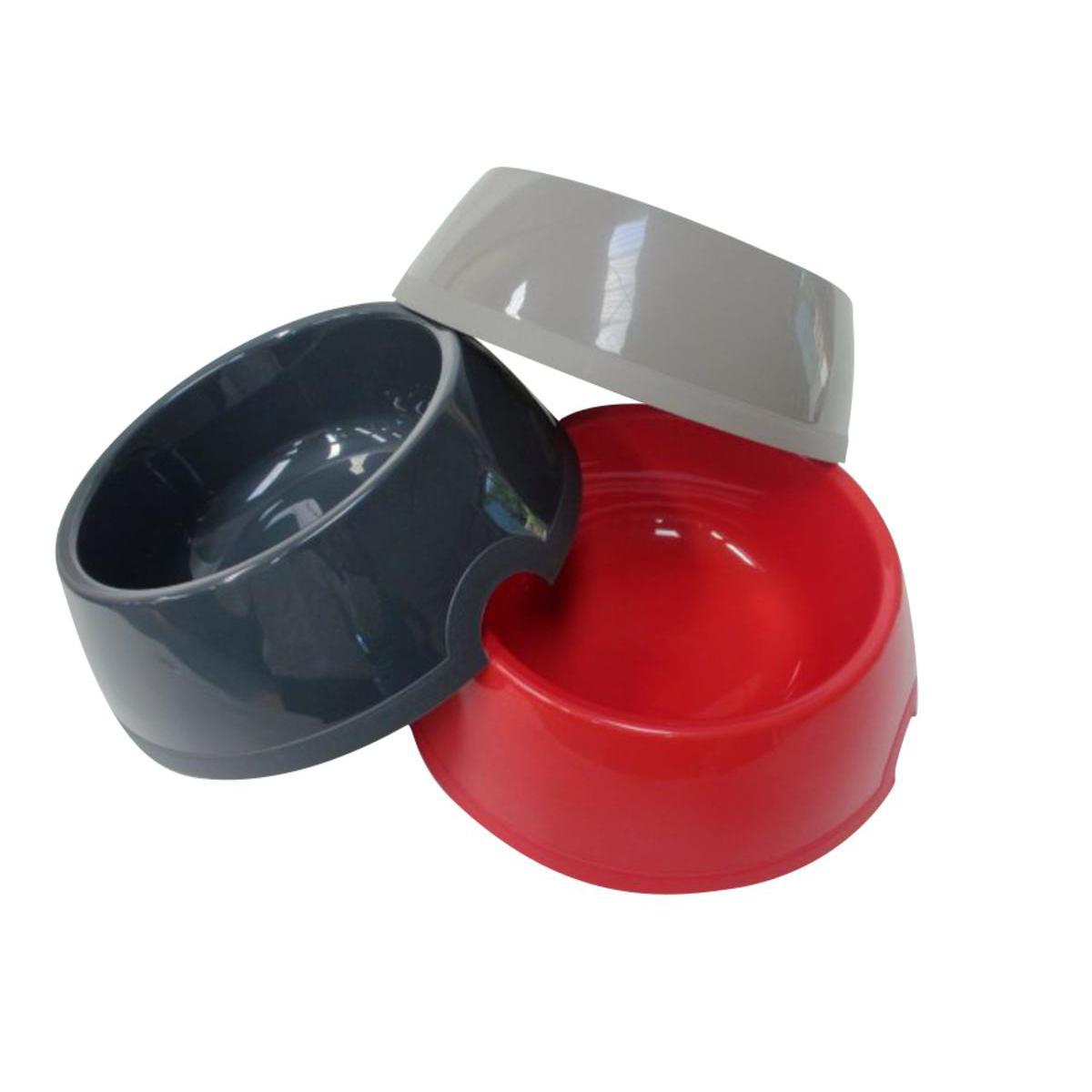 Gamelle - Plastique - D 19 cm - 1,25 L - Rouge, noir ou gris