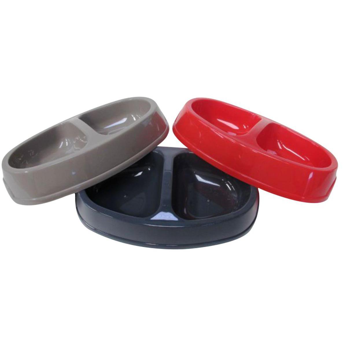 Gamelle - Plastique - 24 x 13 cm - 2 x 0,15 L - Rouge, noir ou gris