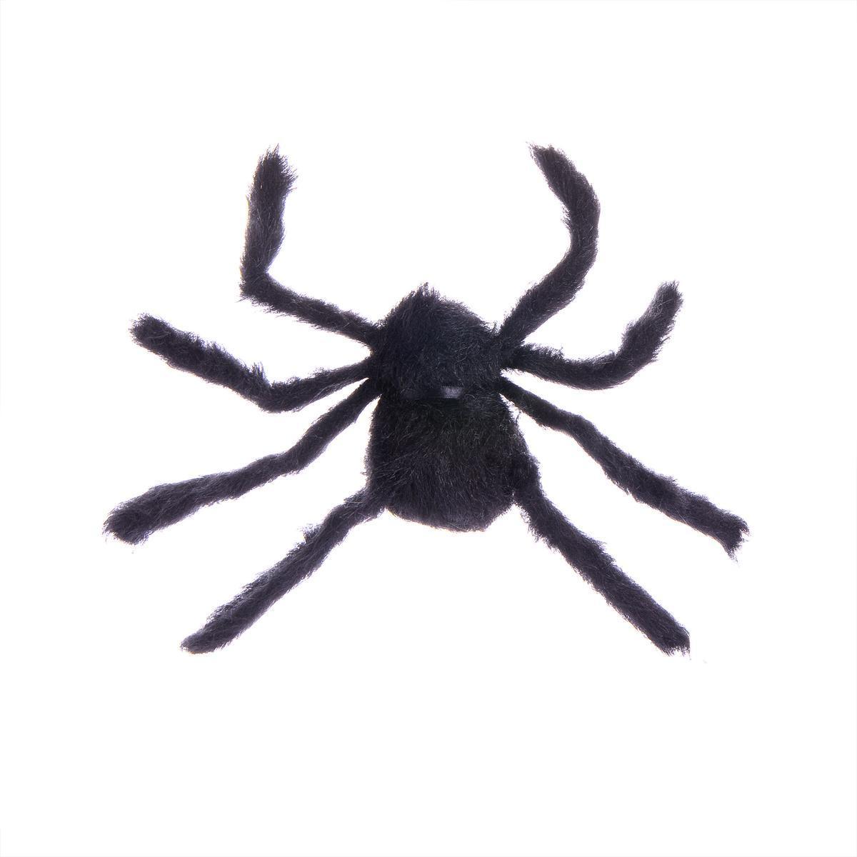 Araignée géante - 100 % Polyester - 40 x 12 x H4 cm - Noir