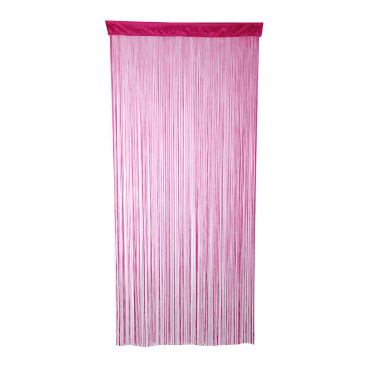 Rideau de fils en polyester - 90 x 200 cm - Rose framboise