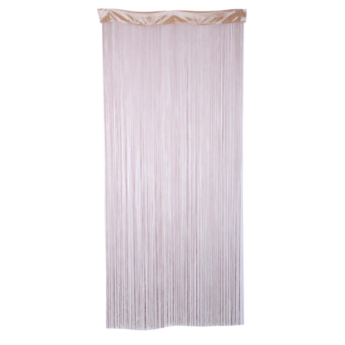 Rideau fils - Polyester - 90 x 200 cm - Marron taupe