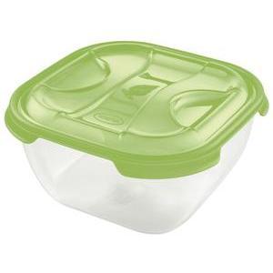 Boîte alimentaire - 2 L - Différents modèles - Transparent & violet ou vert