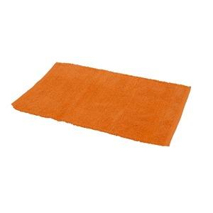 Tapis de salle de bain uni chenille en coton - 50 x 80 cm - Orange
