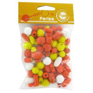 Sachet de perles - Bois - 10 x 1,5 x 16 cm - Orange
