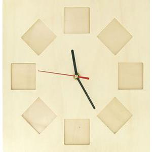 Horloge cadre photo - Pin - 30 x 30 cm - Beige