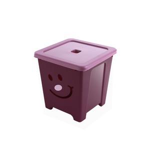 Boîte de rangement colorée gamme Smile en plastique - 36 litres - Rose, violet