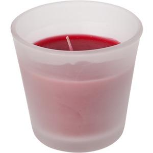 Bougie dans son pot en verre givré - 7,5 x 7,5 cm - Rouge