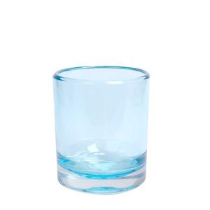 Photophore en verre - Diamètre 10 cm - Hauteur 12 cm - Bleu