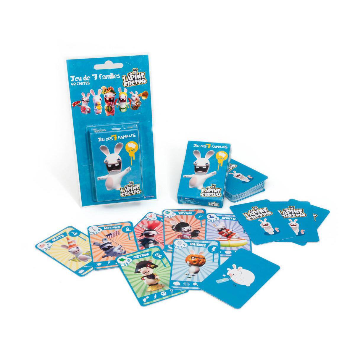 Le jeu de 7 familles Lapins Crétins - Papier - 19 x 10 x 15 cm - Multicolore