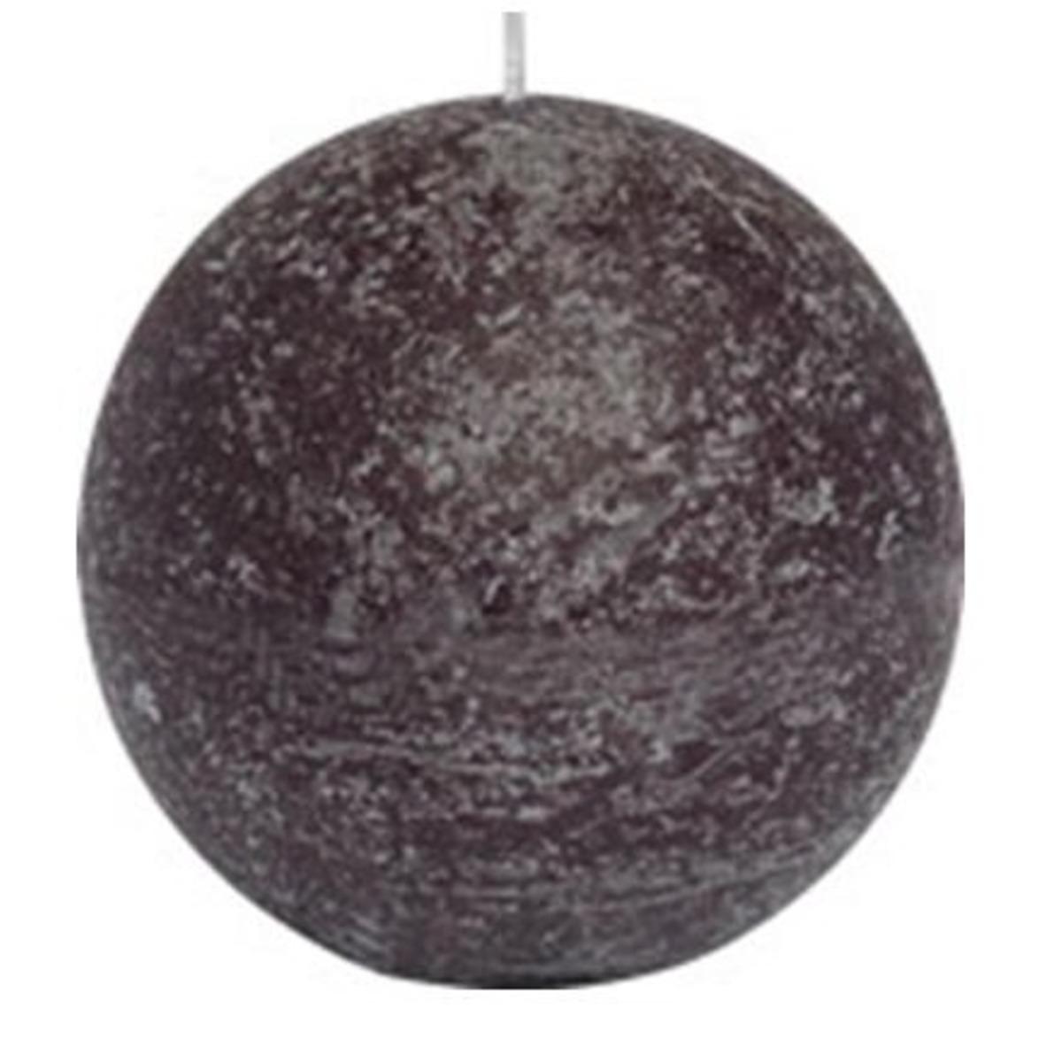Bougie boule rustique - 7 cm - Noir