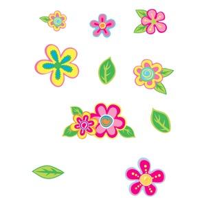 Stickers colorés fleurs - 41 x 29 cm - Multicolore