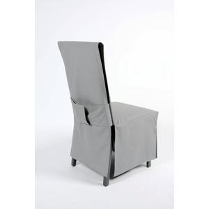 Housse de chaise en suédine pour dos droit - 45 x 45 x H 100 cm - Gris