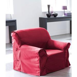Housse fauteuil à nouettes - 90 x 90 x 60 cm - rouge