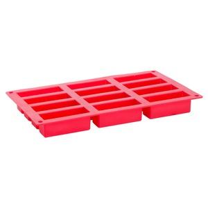 Moule pour 12 mini-cakes en silicone alimentaire - 31 x 22 cm - Rouge