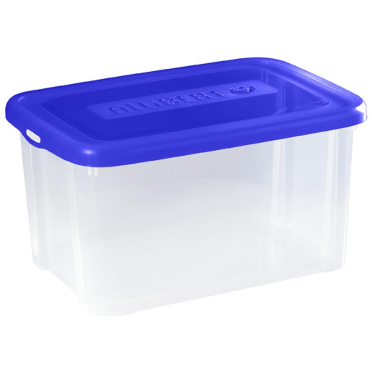 Box de rangement - Plastique - 56 x 39 x H 29 cm - Bleu