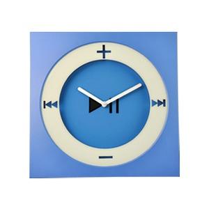 Horloge design MP3 - 26 x 26 cm - Bleu