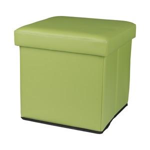 Pouf coffre cube PVC - 38 x 38 x 37 cm - Vert