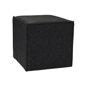 Tabouret cube en bois et feutrine - 35 x 35 x 35 cm - Gris
