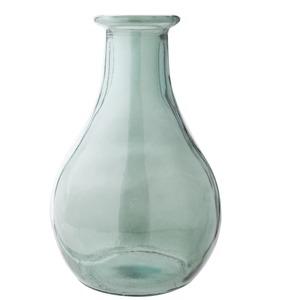 Vase en verre en forme de courbe motifs Zen - 31 x 20 cm - Vert