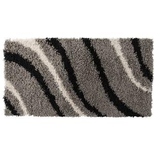 Tapis shaggy gamme vague - 120 x 170 cm - Noir et blanc