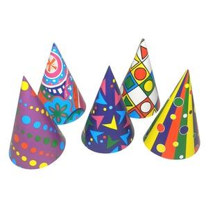 Chapeau de fête x5 pièces - Multicolore
