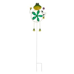 Tige fleur à planter animaux avec moulin - 16 x 2,5 x H 80 cm - Différents coloris