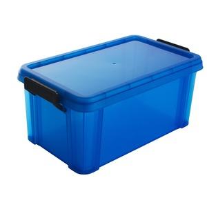 Le box de rangement en plastique - 6 litres - Bleu fluo