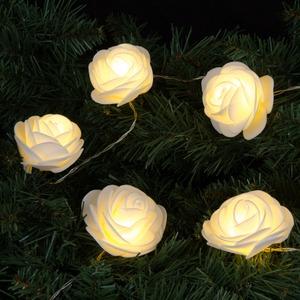 Guirlande électrique 10 LED fleurs - Longueur 1,5 m - Blanc