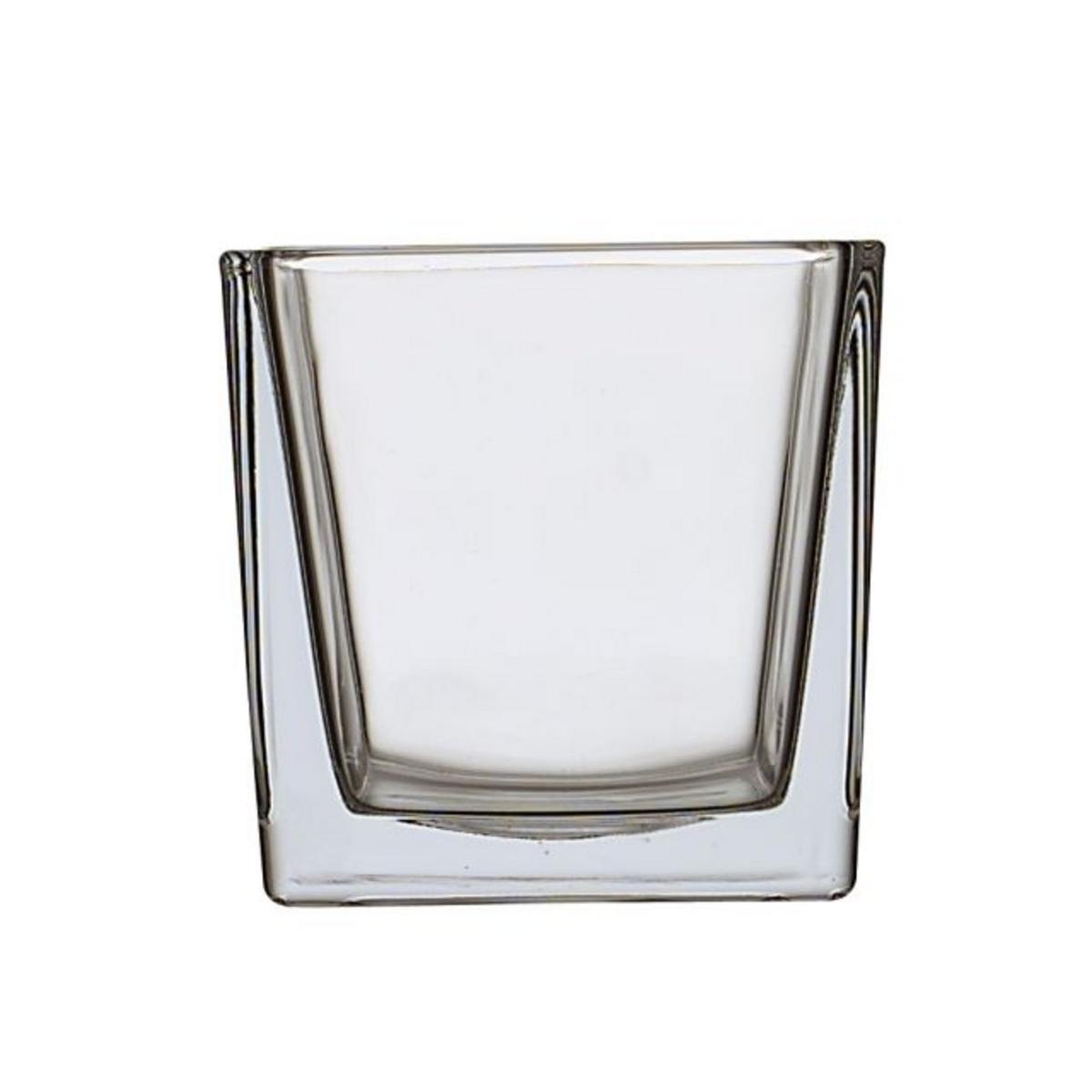 Vase carré - 10 x 10 x H 10 cm - Transparent