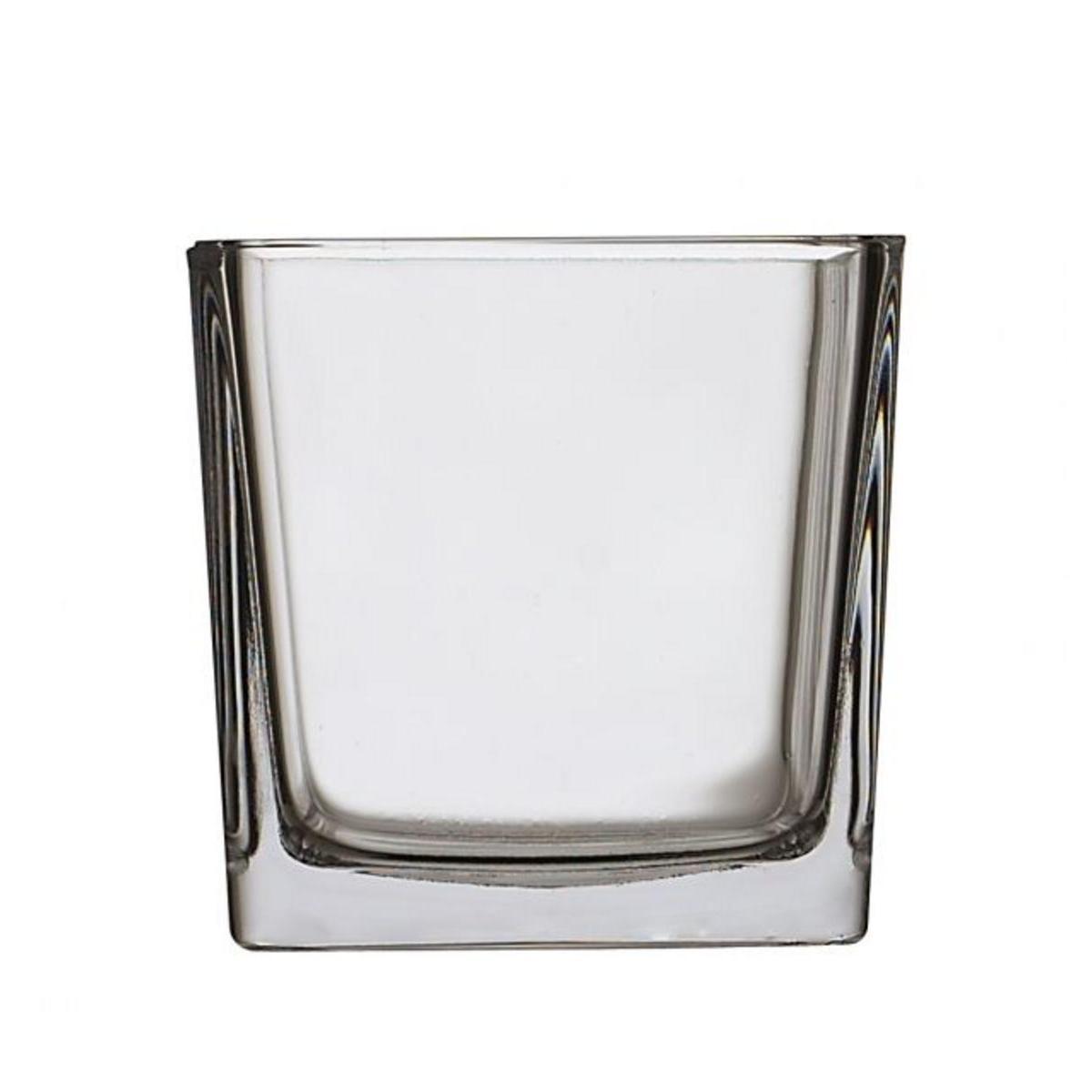 Vase carré - 12 x 12 x H 12 cm - Transparent