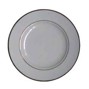 Assiette plate filet or - Diamètre 27 cm - Blanc, Jaune doré