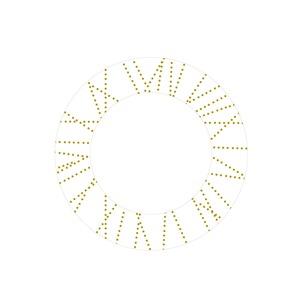 Assiette plate motif pointillés - Diamètre 27 cm - Blanc, Jaune doré