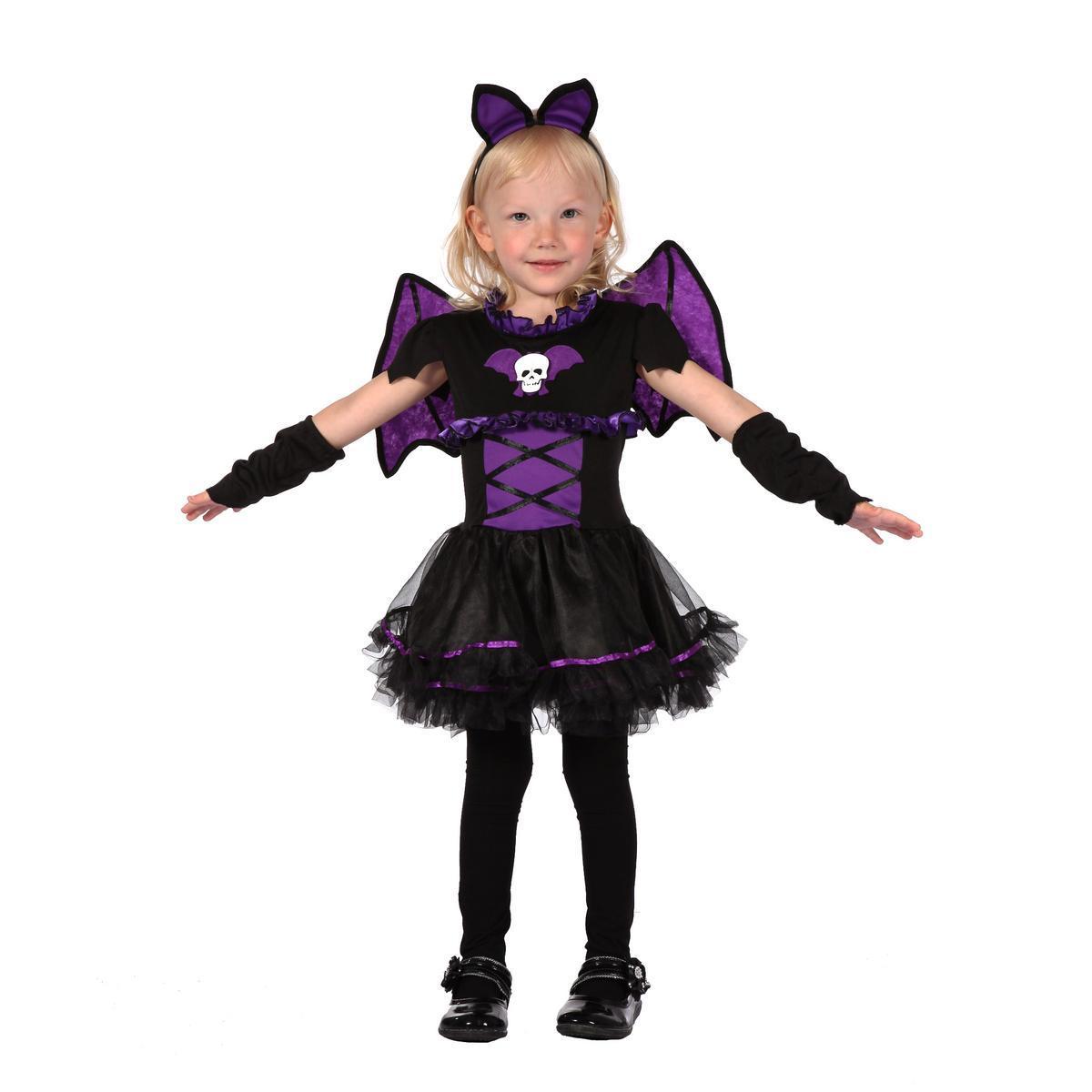 Déguisement de petite sorcière - 100 % Polyester - Noir et violet - 2 à 4 ans