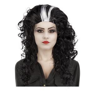 Perruque de vampire femme en polyester - 49 cm - Noir et blanc