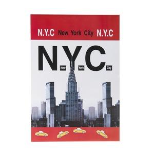 Tableau magnétique + 4 magnets modèle New York - 35 x 50 cm - Noir, Rouge, Blanc