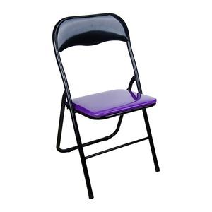 Chaise pliante bicolore - 44 x 47 x H 80 cm - Noir, Violet