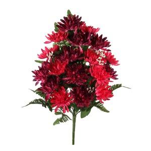 Bouquet plat 18 chrysanthèmes + gypsophiles - Hauteur 54 cm - Différents modèles