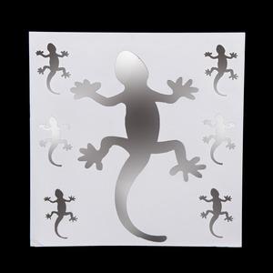 Stickers miroir modèle lézard gecko - 25 x 25 cm - Gris