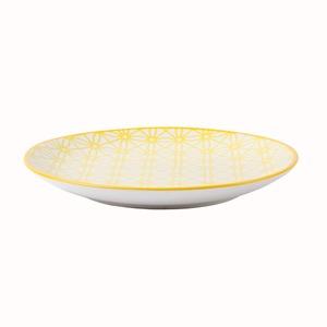 Assiette ronde en grès style ethnique - Diamètre 16,5 cm - Différents coloris