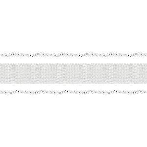 Nappe damassée motif étoiles filantes - 1,18 x 6 m - Blanc, Noir