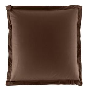 Taie d'oreiller volant plat 100% coton 57 fils 63 x 63 cm - marron chocolat